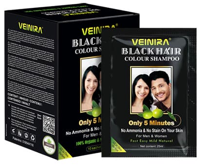 Sampon colorant,  plicuri 10 x 25 ml, NEGRU